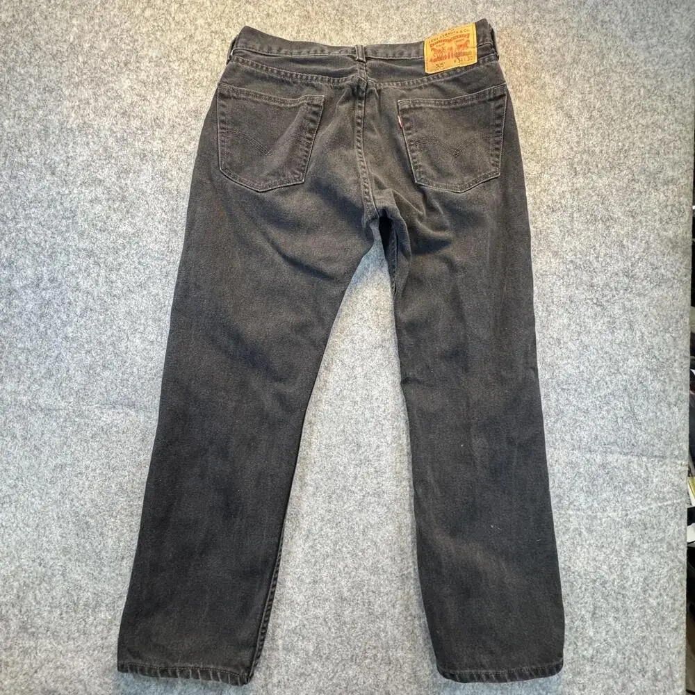Levi's 505 Jeans Mens 34x29 Gray Denim Regular Fit Straight Leg Casual Pants